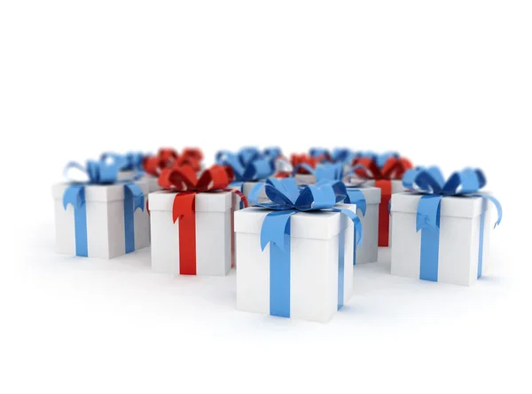 Red and blue gift boxes — Stock Photo, Image