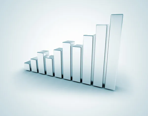 Silver business graph — Stock Photo, Image