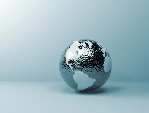 Metallic globe of the world — Stock Photo, Image