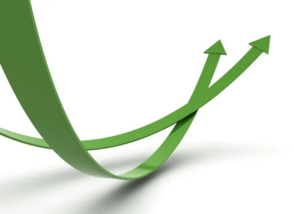 Green arrows illustration 3d render — Stock Photo, Image