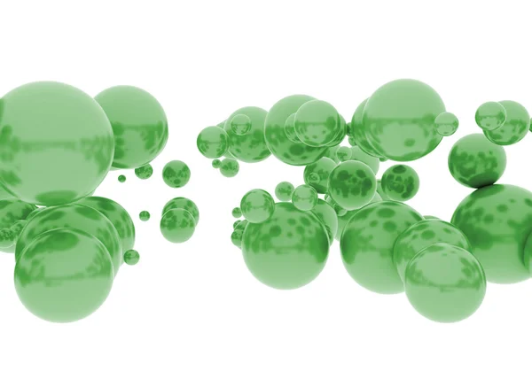 Green spheres abstract 3d illustration — Stock Photo, Image