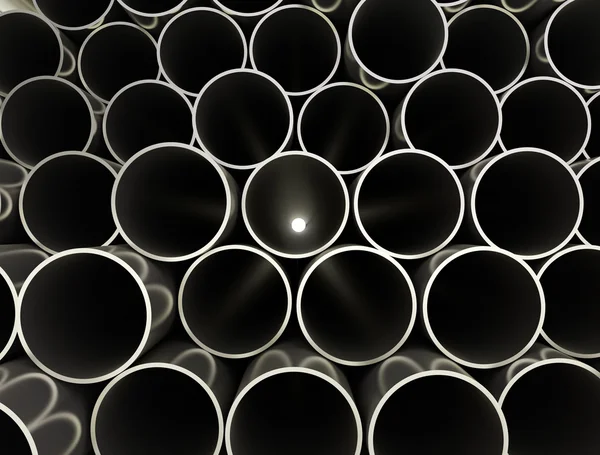 Metal tube background front view — Stock Photo, Image