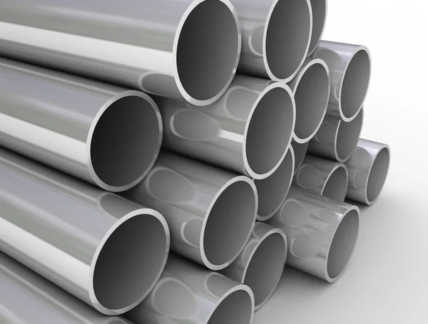 Industrial tubes stacked — Stock Photo, Image