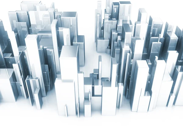 Abstract 3D-model van de stad scape — Stockfoto
