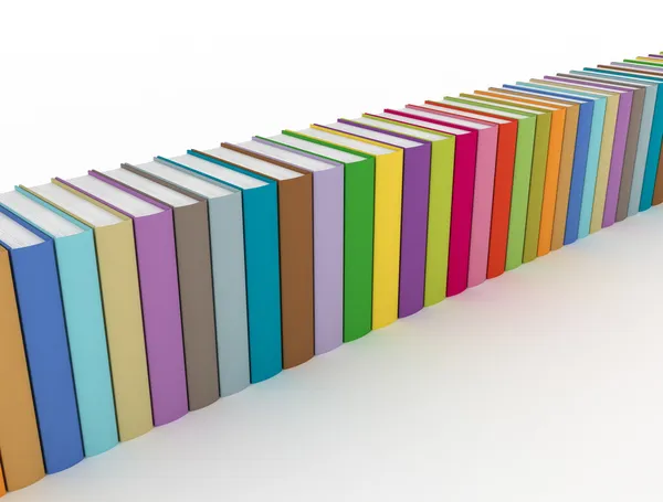 Reihe bunter Bücher — Stockfoto