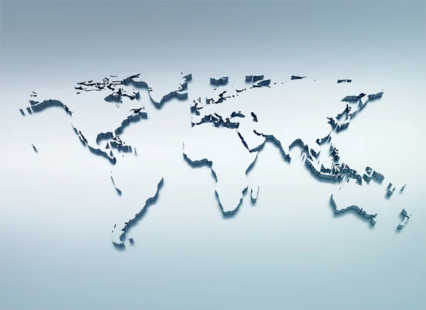 世界地図青銀の 3 d イラストレーション — ストック写真