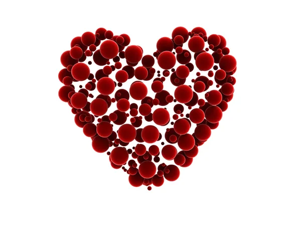 Heart made of small spheres — Stock Photo, Image