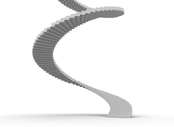 Spiraltrapp på hvit bakgrunn – stockfoto