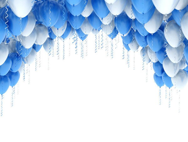 Blue balloons party background — Stock Photo, Image
