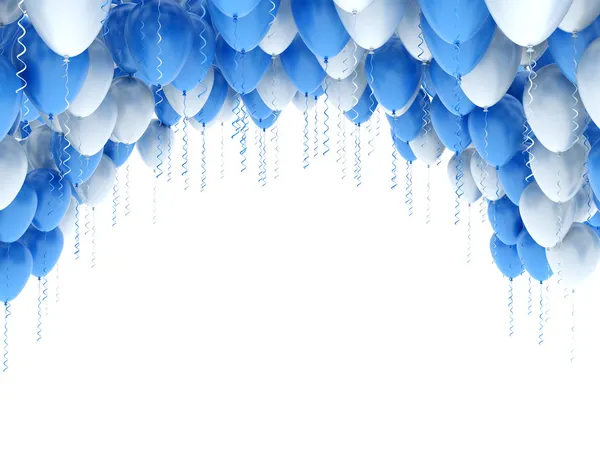 Blue balloons party background Stock Photo