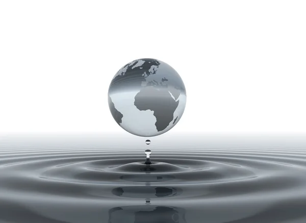 Світова куля у воді — стокове фото
