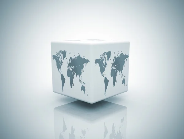 World box on white background — Stock Photo, Image