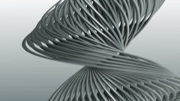 Twisted Spiral Metal Lines Animation Loop — Stock video