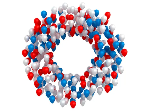 Balloons Helium White Red Blue Circle — стоковое фото
