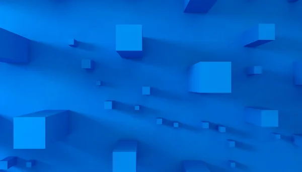 Top View Blue Cubes Block Geometry — Fotografia de Stock