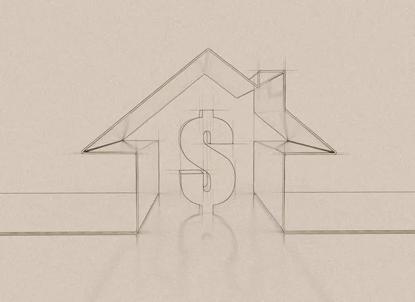House Dollar Sign Symbol — Stock Photo, Image