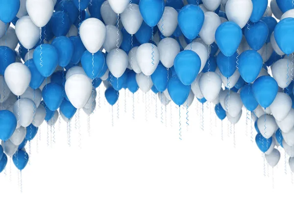 Blaue Und Weiße Party Ballons Isoliert Auf Weißem Hintergrund — Stockfoto