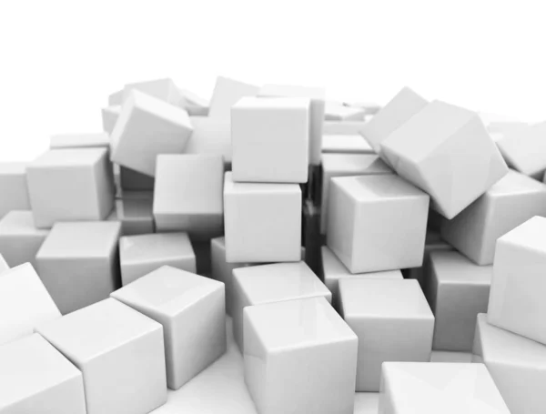 Weiße Bausteine Auf Weißem Hintergrund — Stockfoto