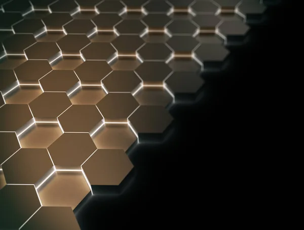 Glühende Hexagon Muster Hintergrund — Stockfoto