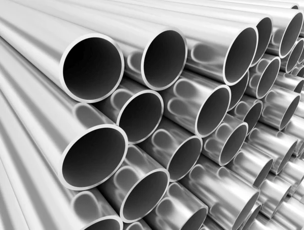 Close Image Metal Steel Tubes — Stock Photo, Image