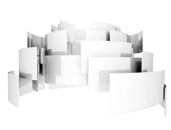 Abstract Metalen Vierkanten Geïsoleerd Witte Achtergrond — Stockfoto