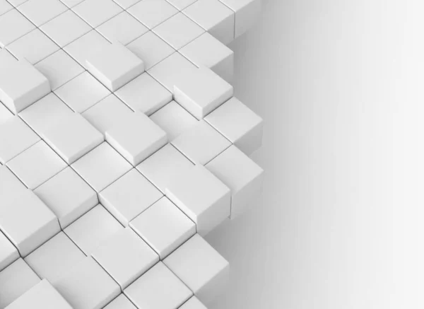 Forma Geométrica Abstrata Feita Cubos Brancos — Fotografia de Stock
