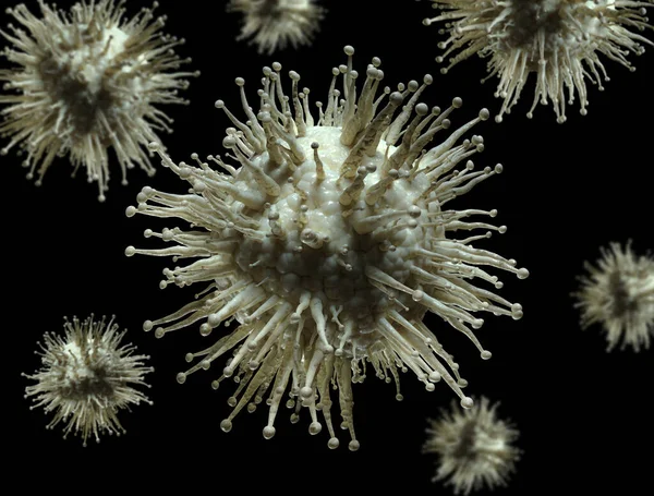 Virus Bakteri Sel Pada Latar Belakang Gelap — Stok Foto