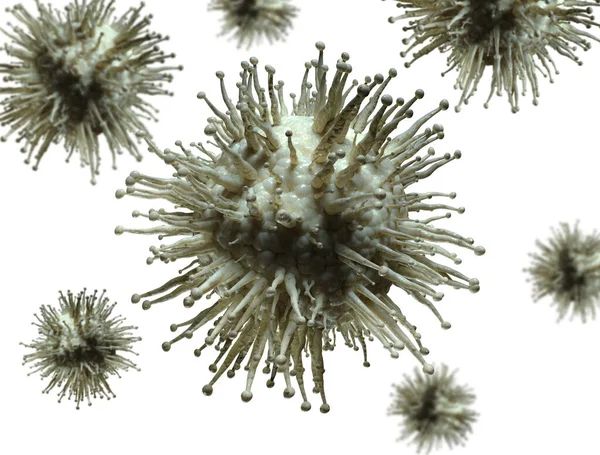 Celule Virus Conceptuale Izolat Fundal Alb — Fotografie, imagine de stoc