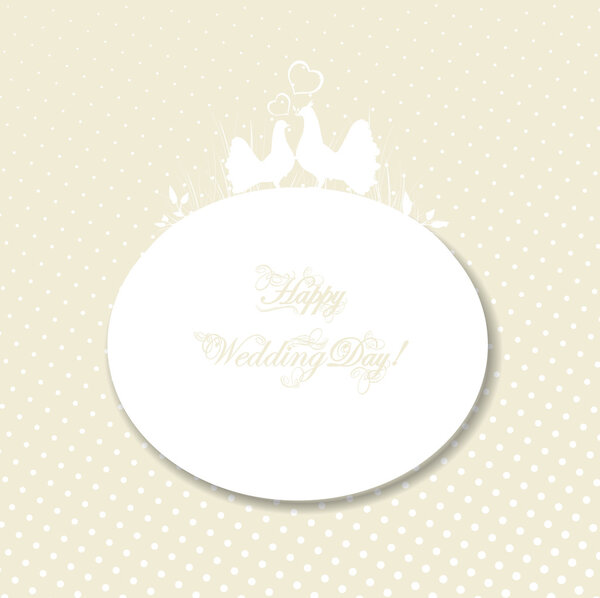 Свадебная карточка: Влюбленные голуби
