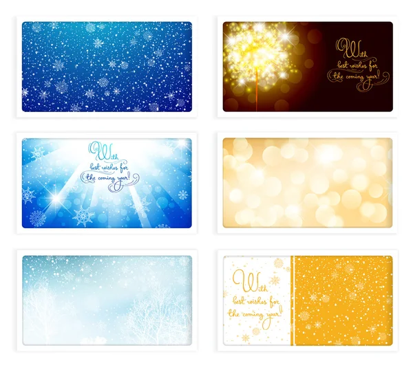 Christmas and New Year eCards — Stock Vector