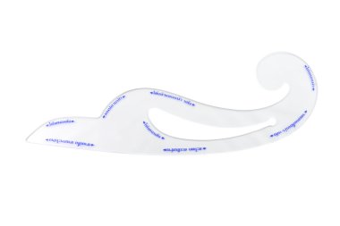 beyaz zemin üzerine terzi için eğri cetvel.