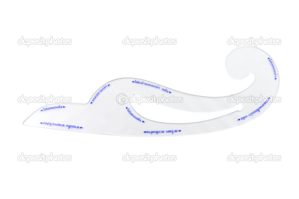 Curve ruler for tailor on white background.