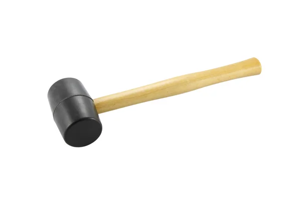 Black rubber head hammer on white background. — Stock Photo, Image