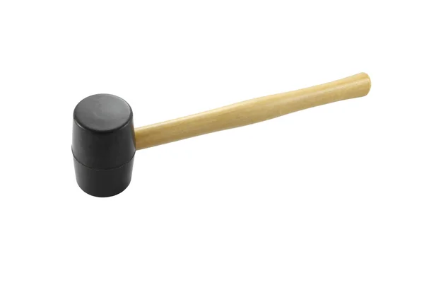 Zwarte rubberen hoofd hammer stand op witte achtergrond. — Stockfoto