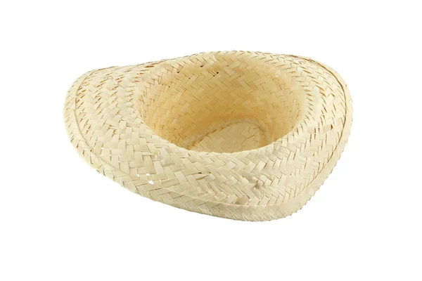 Sombrero artesanal marrón alineación boca abajo sobre fondo blanco . —  Fotos de Stock
