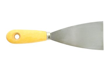 beyaz zemin üzerine kazıma renk için doğrudan ahşap sapı macun.