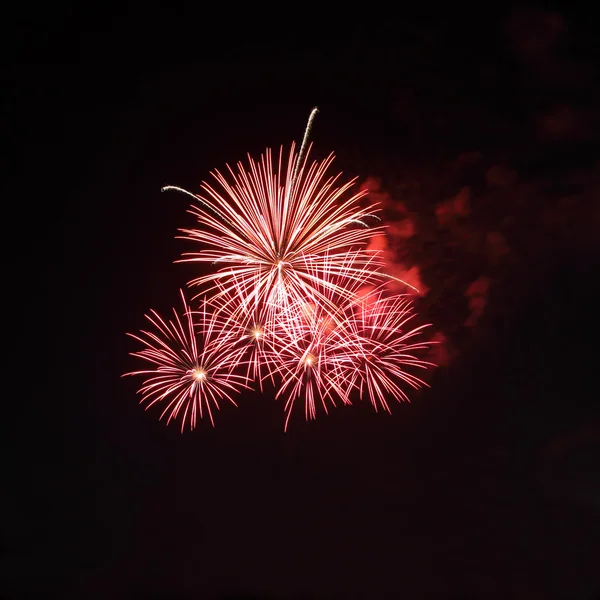 Kırmızı ton havai fişek yeni yıl olay.