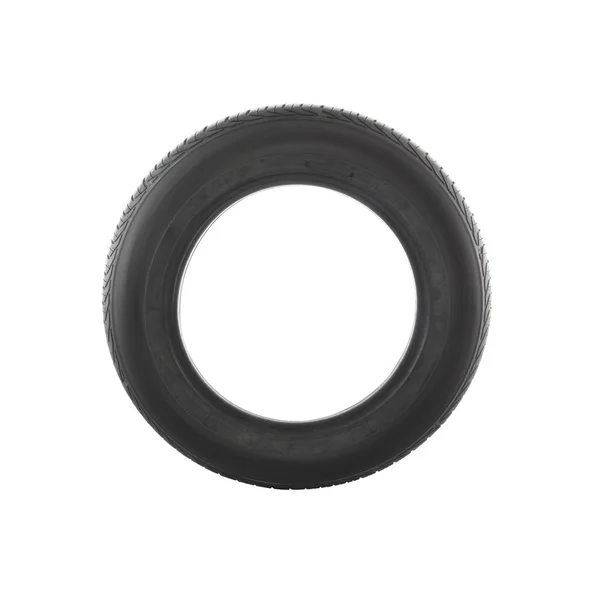 Side of old car tire on white background. — Stock Photo, Image