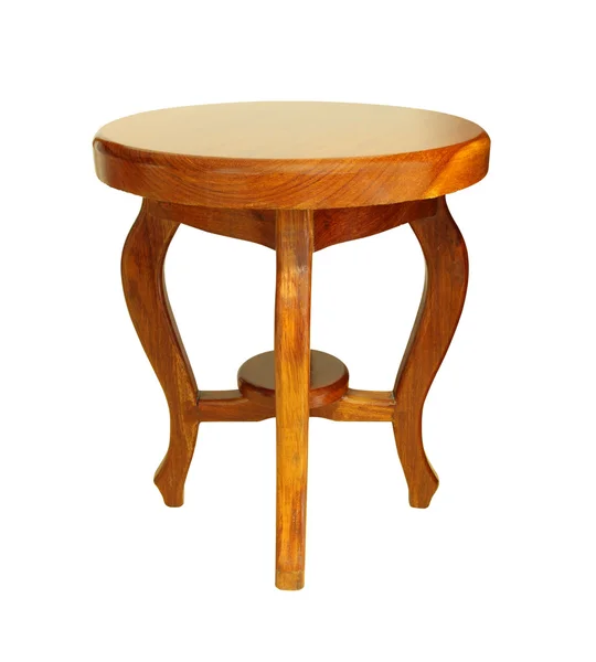 Cadeira redonda chinesa de madeira no fundo branco . — Fotografia de Stock