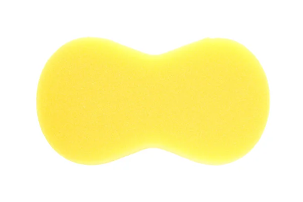 Yellow sponge for car washing on white background. — Stock Photo, Image