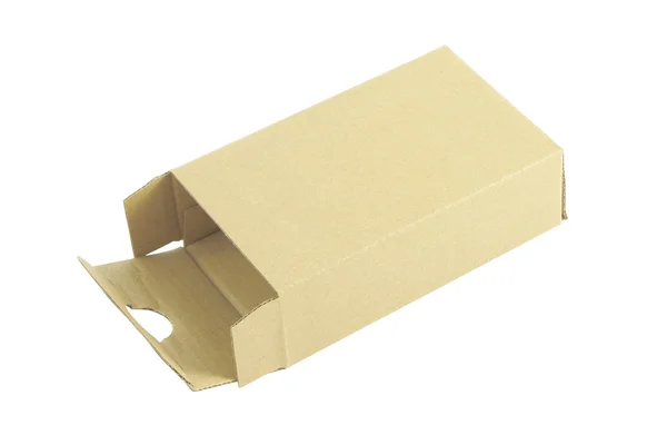 Cardboard box opened on white background. — Stock Photo, Image