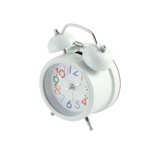 Side up white alarm clock color number isolated from background. — Stock Photo, Image