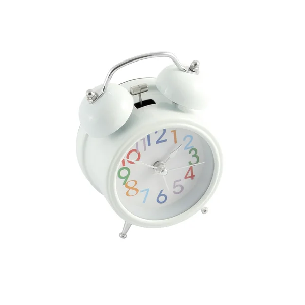 Side white alarm clock color number isolated from background. — Stock Photo, Image