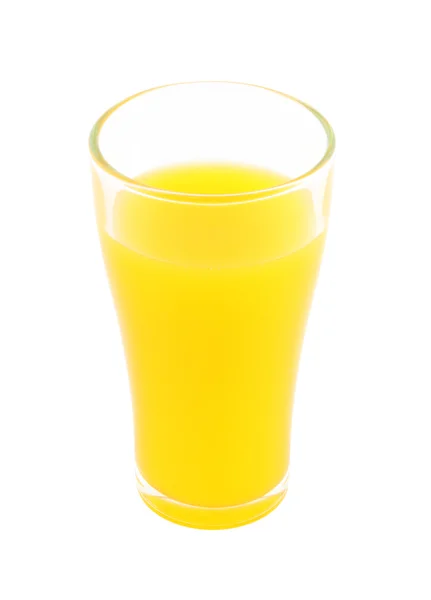 Verre large de jus d'oragne sur fond blanc . — Photo