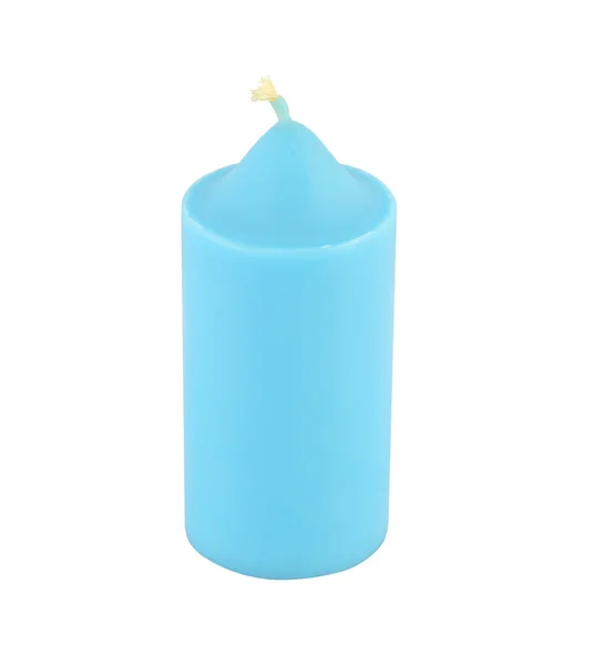 Blue round rest candle on white background. — Stock Photo, Image