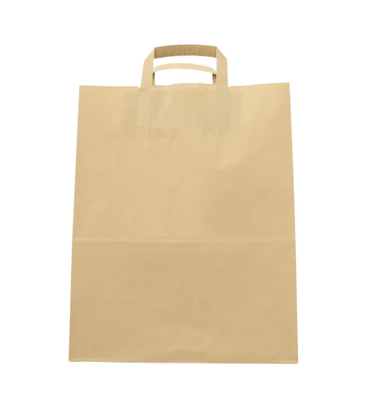 Front paper brown bag on white background. — Stock Photo, Image