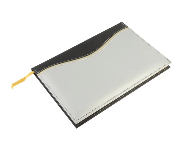 Notebook silver cover closed on white background. — Stock Photo, Image