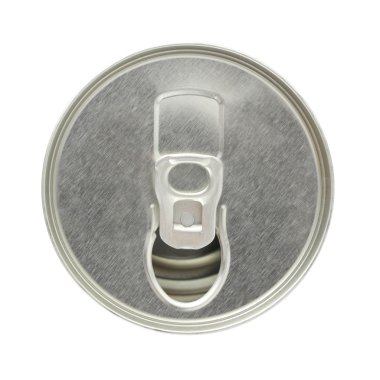 teneke yüzüğü beyaz arka plan üzerinde açılmış olan üst.