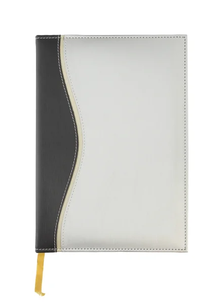Diretto notebook copertura a due tonalità chiuso su sfondo bianco . — Foto Stock