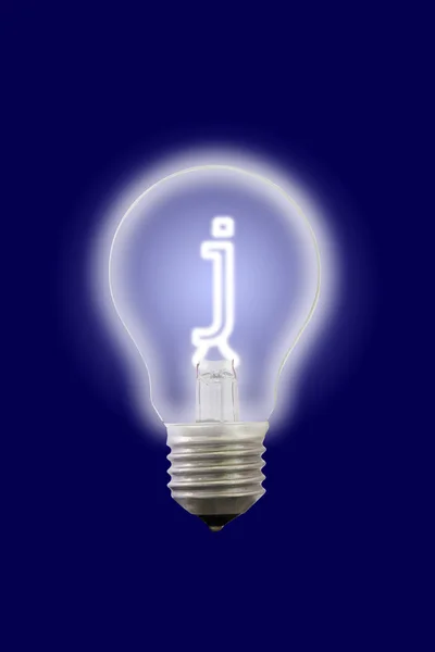 Kleine Buchstaben leuchten innere elektrische Lampe. — Stockfoto